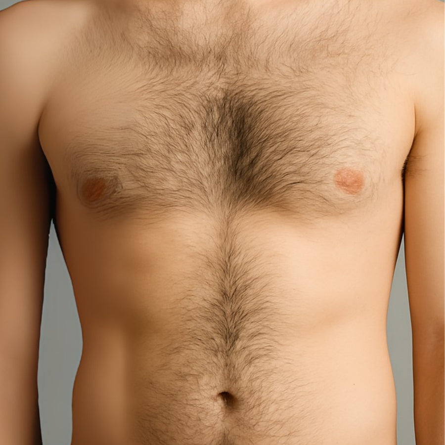 torse poilu avant tondeuse