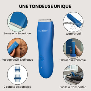 éléments distinctifs tondeuse bleue