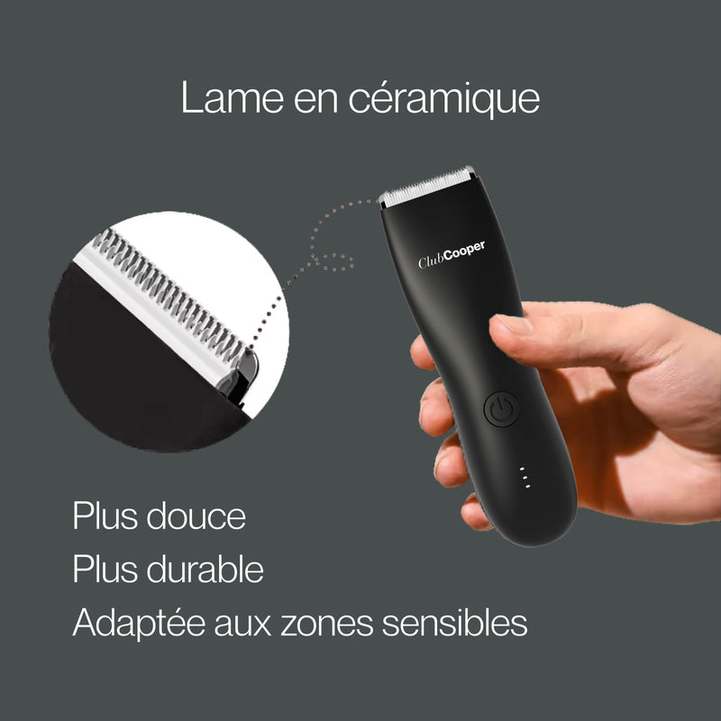 Lame en céramique de la tondeuse Cooper, alliée anti poil incarné jambe
