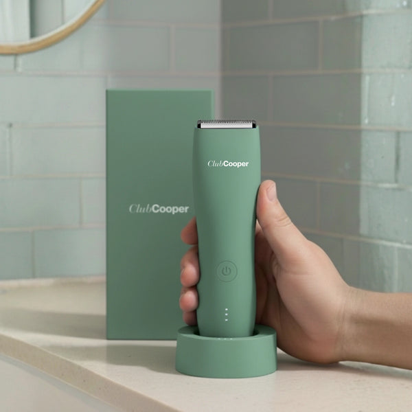 tondeuse verte socle salle de bain main homme